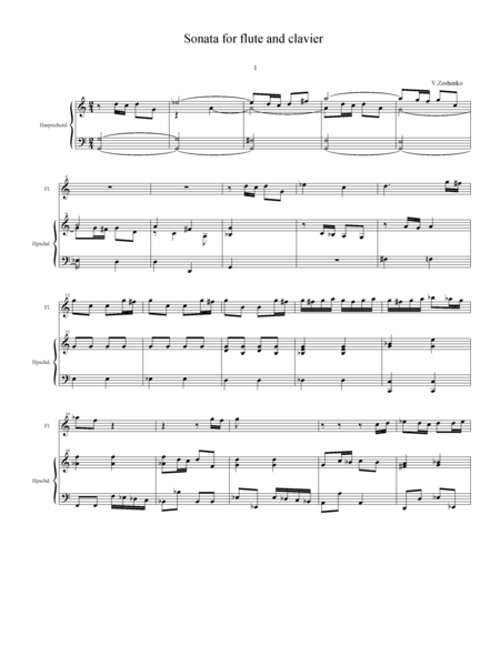 Sonata For Flute And Clavier Sheet Music