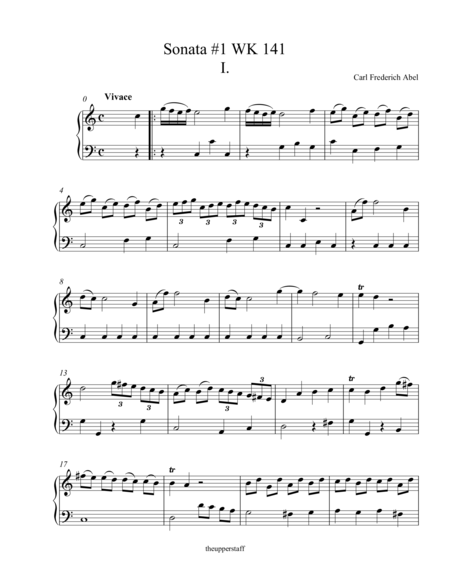 Free Sheet Music Sonata For Harpsichord 1 Wk 141