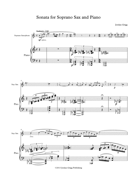 Sonata For Soprano Sax And Piano Sheet Music