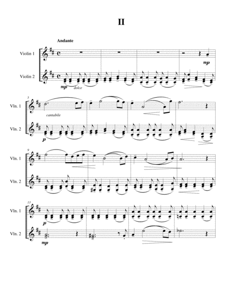 Sonata For Two Violins In F Minor Op 4 Mvmt 2 Sheet Music