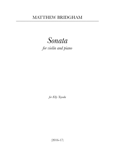 Sonata For Violin And Piano 2016 17 Sheet Music