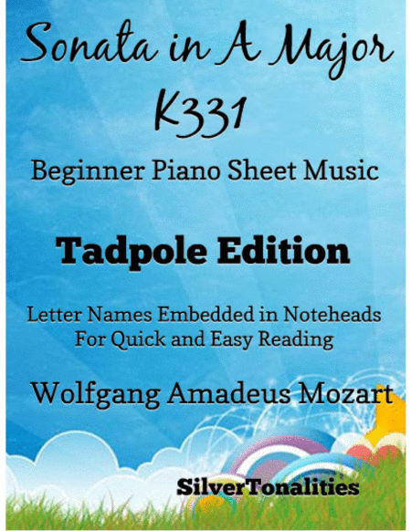 Sonata In A Major K331 Beginner Piano Sheet Music Tadpole Edition Sheet Music