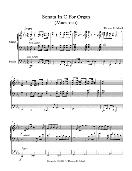 Sonata In C For Organ Maestoso Sheet Music