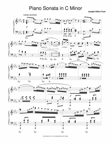 Sonata In C Minor For Pianoforte Solo Werther Sheet Music