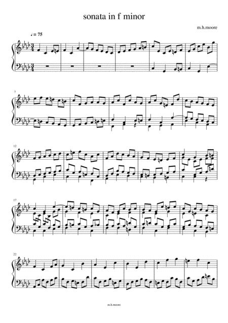 Free Sheet Music Sonata In F Minor