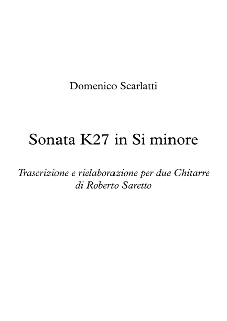 Sonata K27 Sheet Music