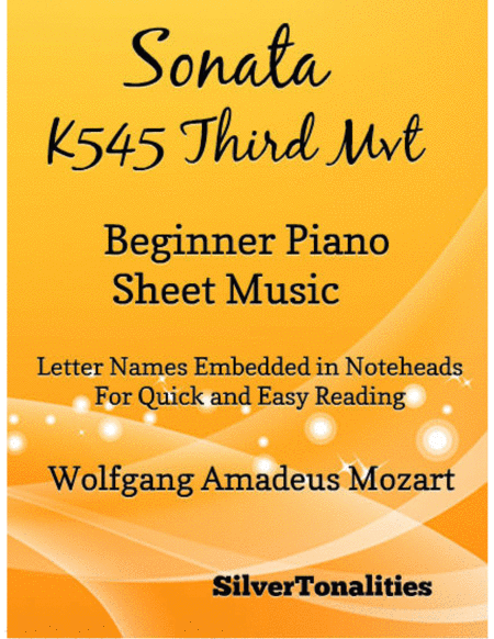 Free Sheet Music Sonata K545 Third Movement Beginner Piano Sheet Music