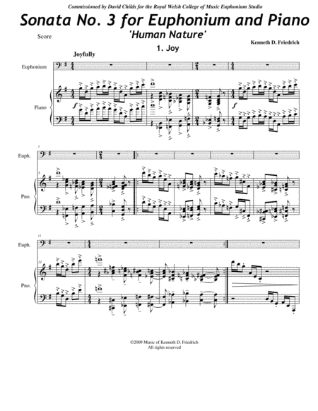 Free Sheet Music Sonata No 3 For Euphonium