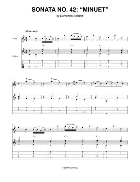 Sonata No 42 Minuet Sheet Music