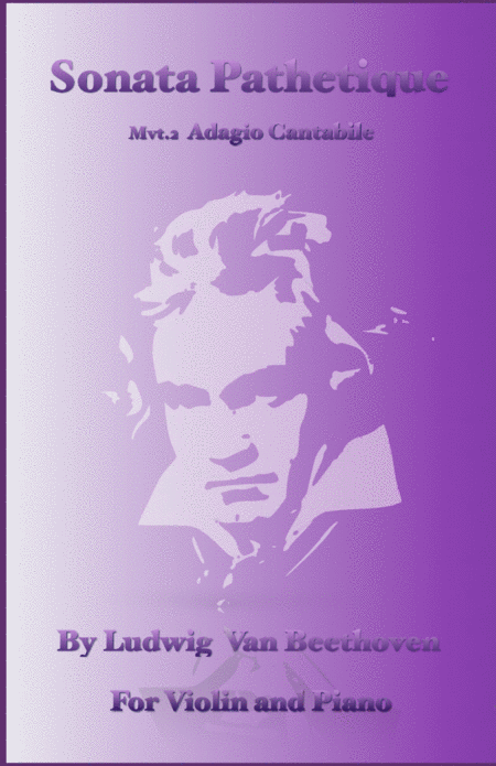 Sonata Pathetique Adagio Cantabile By Beethoven For Violin And Piano Sheet Music