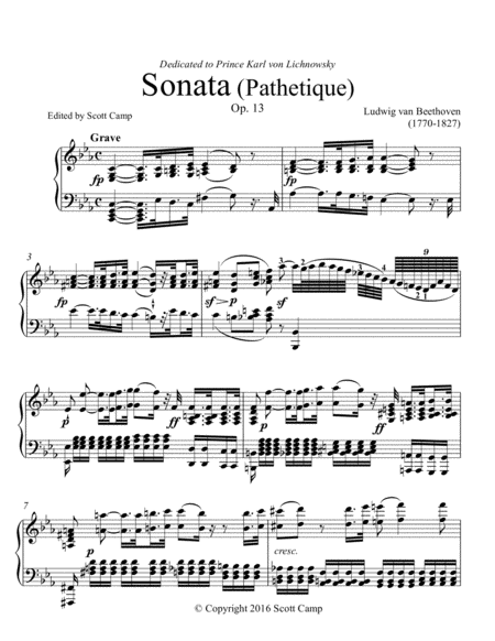 Sonata Pathetique I Grave Allegro Op 13 Sheet Music