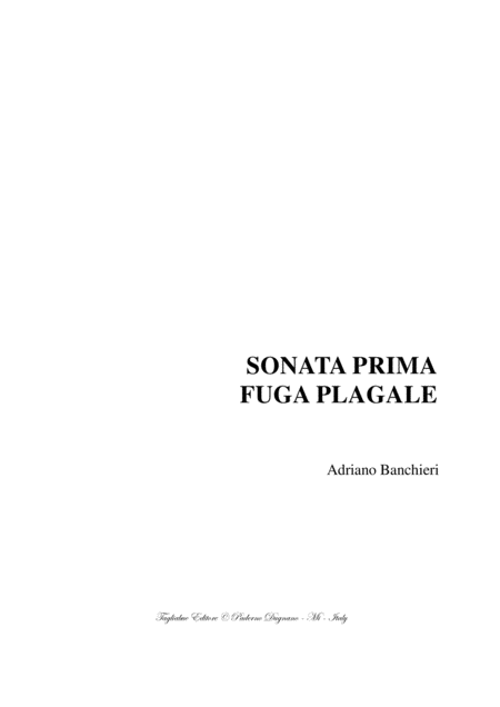 Sonata Prima Fuga Plagale Banchieri For Organ Sheet Music