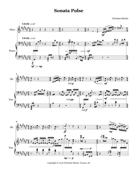 Sonata Pulse Score Sheet Music