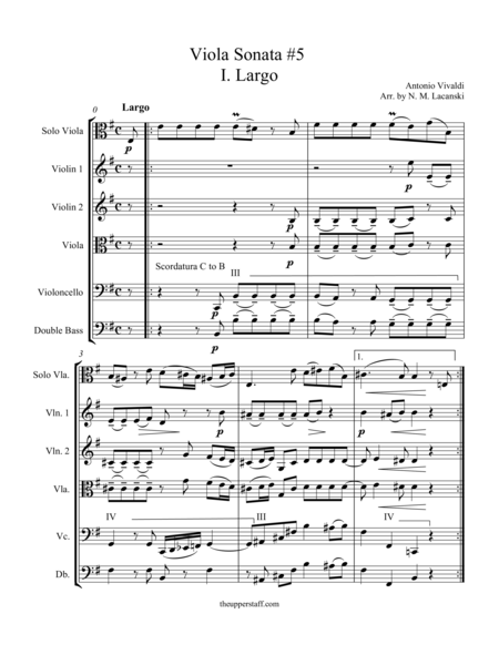 Sonata Rv40 Movement I Sheet Music