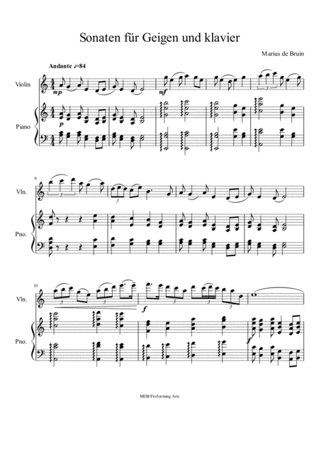 Free Sheet Music Sonate For Violin And Piano Movement 1