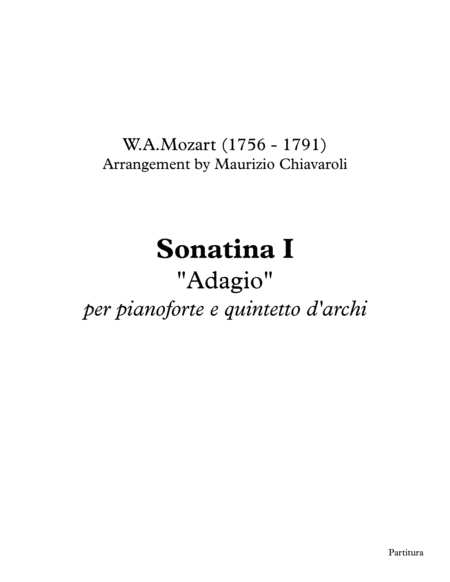 Free Sheet Music Sonatina I Adagio