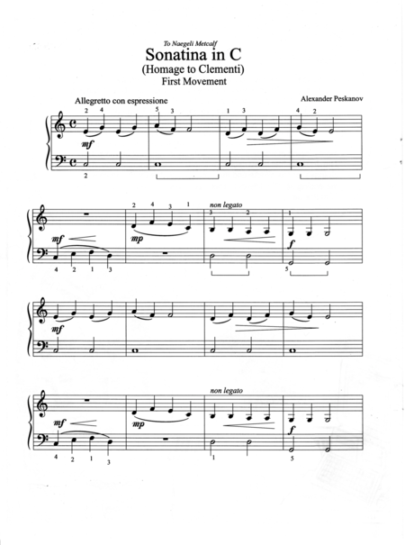 Sonatina In C Homage To Clementi Sheet Music