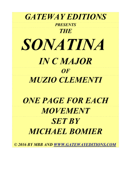 Free Sheet Music Sonatina In C Major Of Clementi