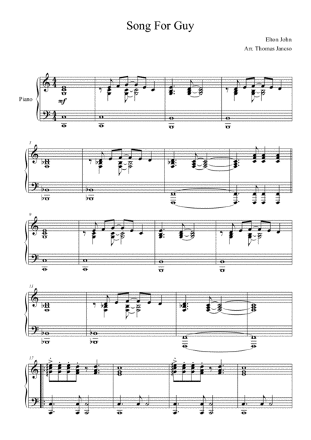 Song For Guy Sheet Music