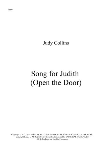 Song For Judith Open The Door In Bflat Sheet Music