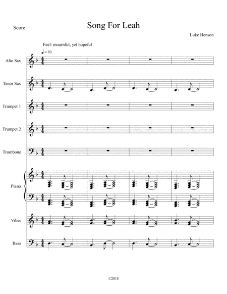 Song For Leah Sheet Music