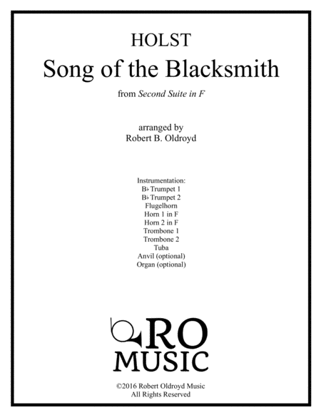 Free Sheet Music Song Of The Blacksmith For Brass Octet