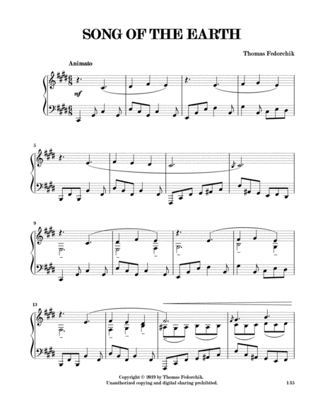 Song Of The Earth Sheet Music