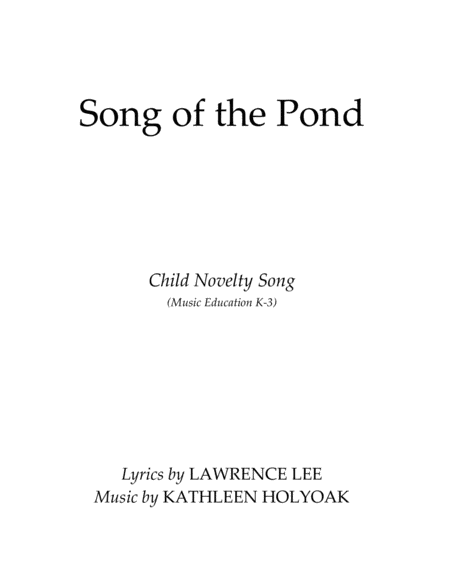 Free Sheet Music Song Of The Pond Novelty Song By Kathleen Holyoak