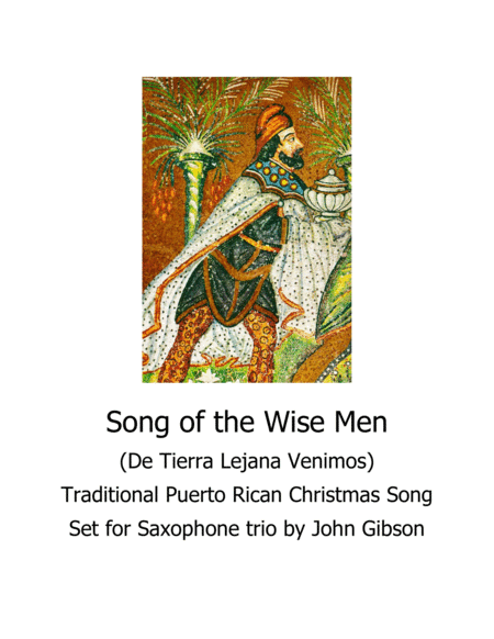 Free Sheet Music Song Of The Wise Men Sax Trio
