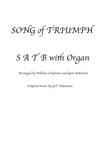 Free Sheet Music Song Of Triumph Satb Choir Palestrina