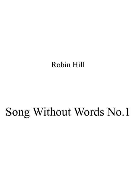 Song Without Words No 1 For Two Guitars Sheet Music