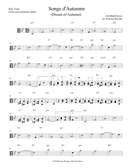 Songe D Automne For Solo Viola The Real Titanic Song Sheet Music