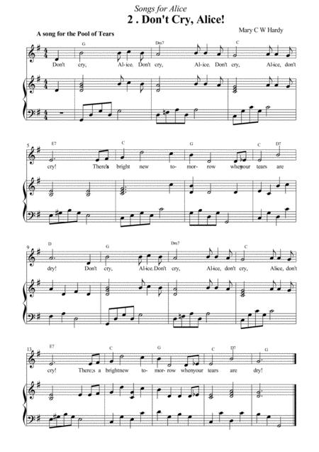 Songs For Alice 2 Dont Cry Sheet Music