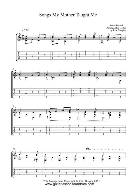 Free Sheet Music Songs My Mother Taught Me
