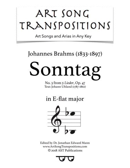 Free Sheet Music Sonntag Op 47 No 3 E Flat Major