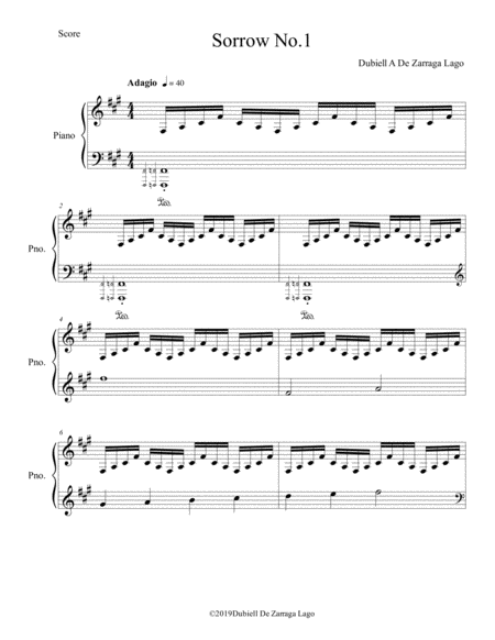 Free Sheet Music Sorrow No 1