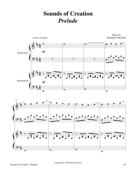 Sounds Of Creation Prelude Keyboard Duet 2 Pianos 4 Hands Sheet Music