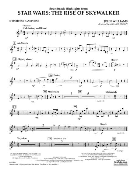 Soundtrack Highlights From Star Wars The Rise Of Skywalker Eb Baritone Saxophone Sheet Music