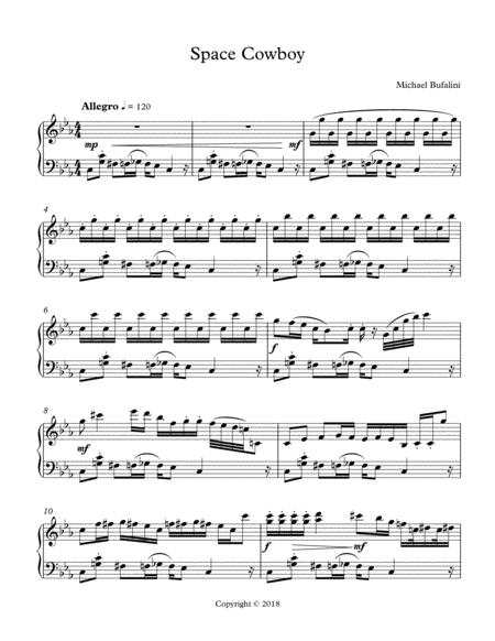 Free Sheet Music Space Cowboy