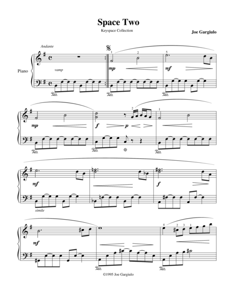 Free Sheet Music Space Two