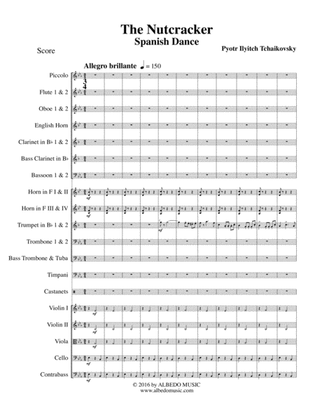 Spanish Dance From The Nutcracker For Full Orchestra Sheet Music