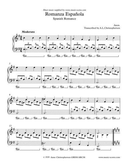 Free Sheet Music Spanish Romance Piano