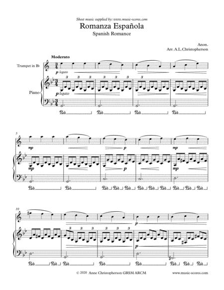 Free Sheet Music Spanish Romance Trumpet And Piano