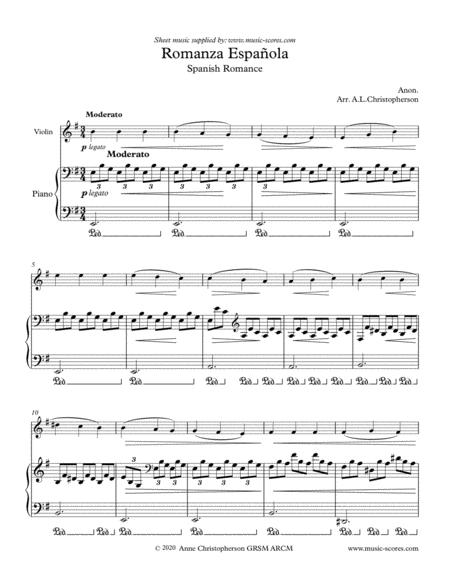 Free Sheet Music Spanish Romance Violin And Piano