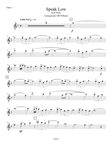 Speak Low Flute 1 Sheet Music