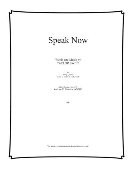 Speak Now Sheet Music