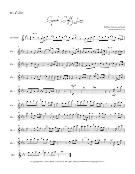 Speak Softly Love From The Godfather Arranged For String Quartet Sheet Music