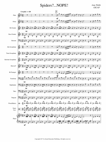 Free Sheet Music Spiders Nope