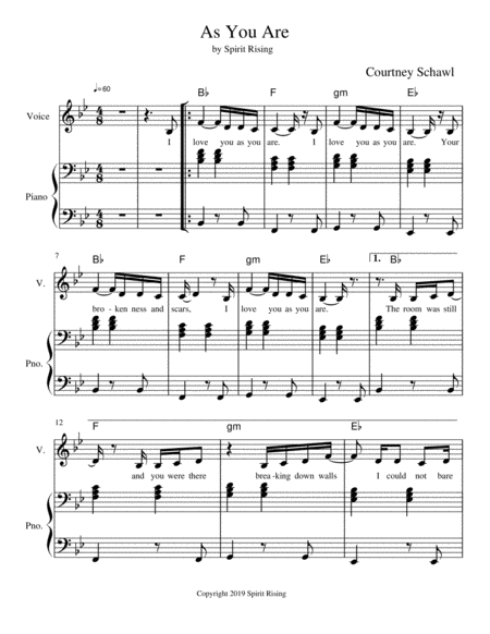 Spirit Rising As You Are Sheet Music