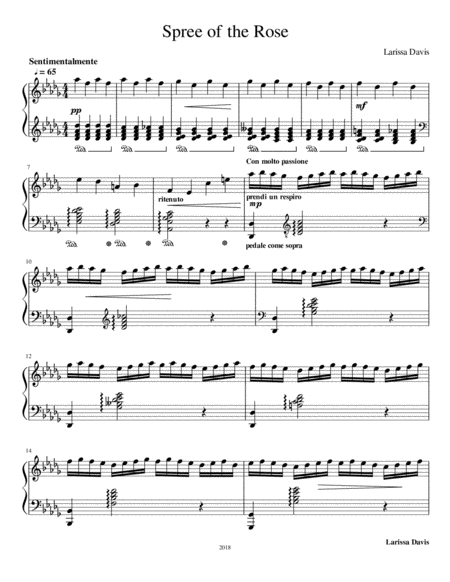 Free Sheet Music Spree Of The Rose